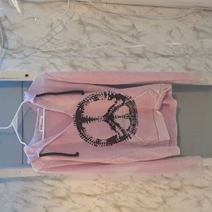 Pink peace hoodie, Medium, Brokedown